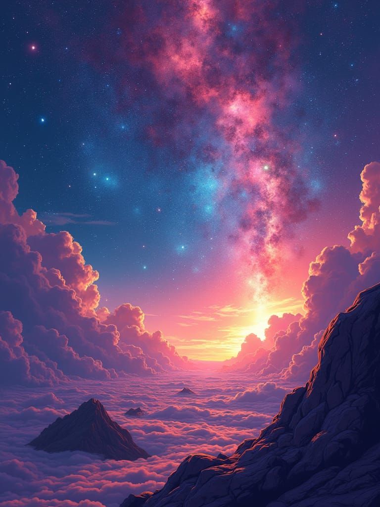 Epic Anime Cosmic Odyssey in Deep Color