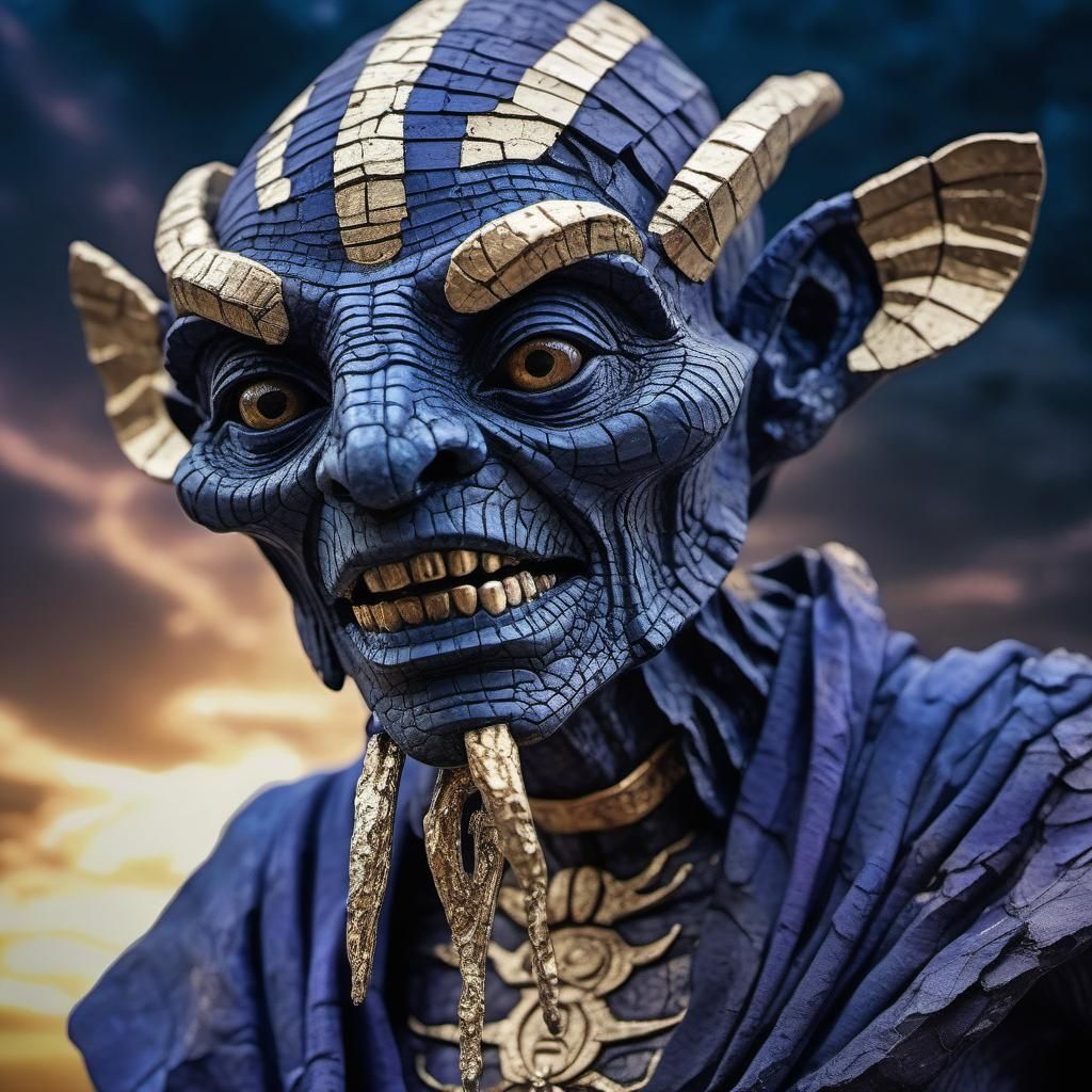 Ancient Reptilian Dark Mage in Psychedelic Art Style