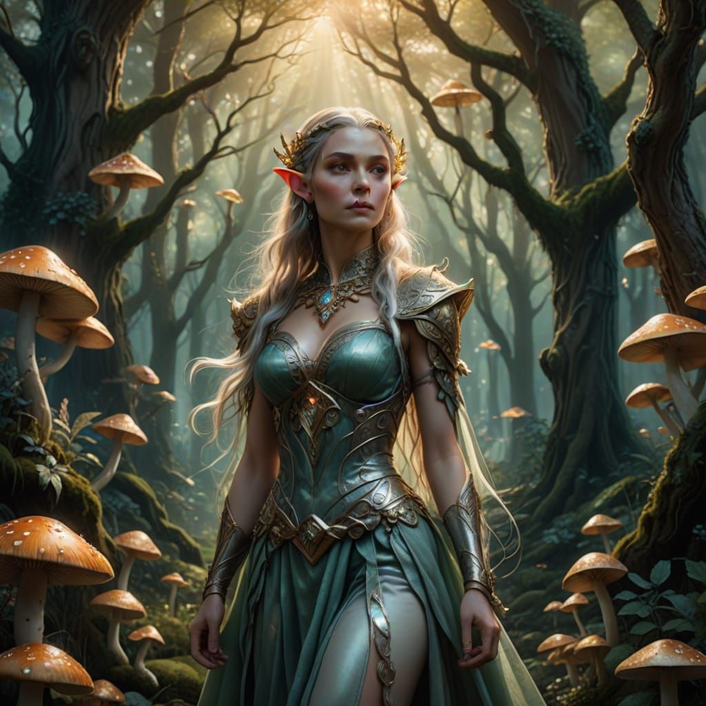 Ethereal Fantasy Elf in a Mystical Forest