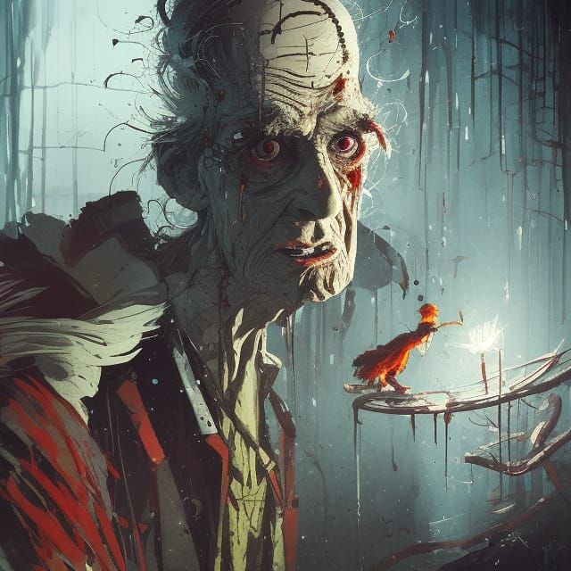 Terrifying Scrooge Portrait in Horror Speedpaint Style