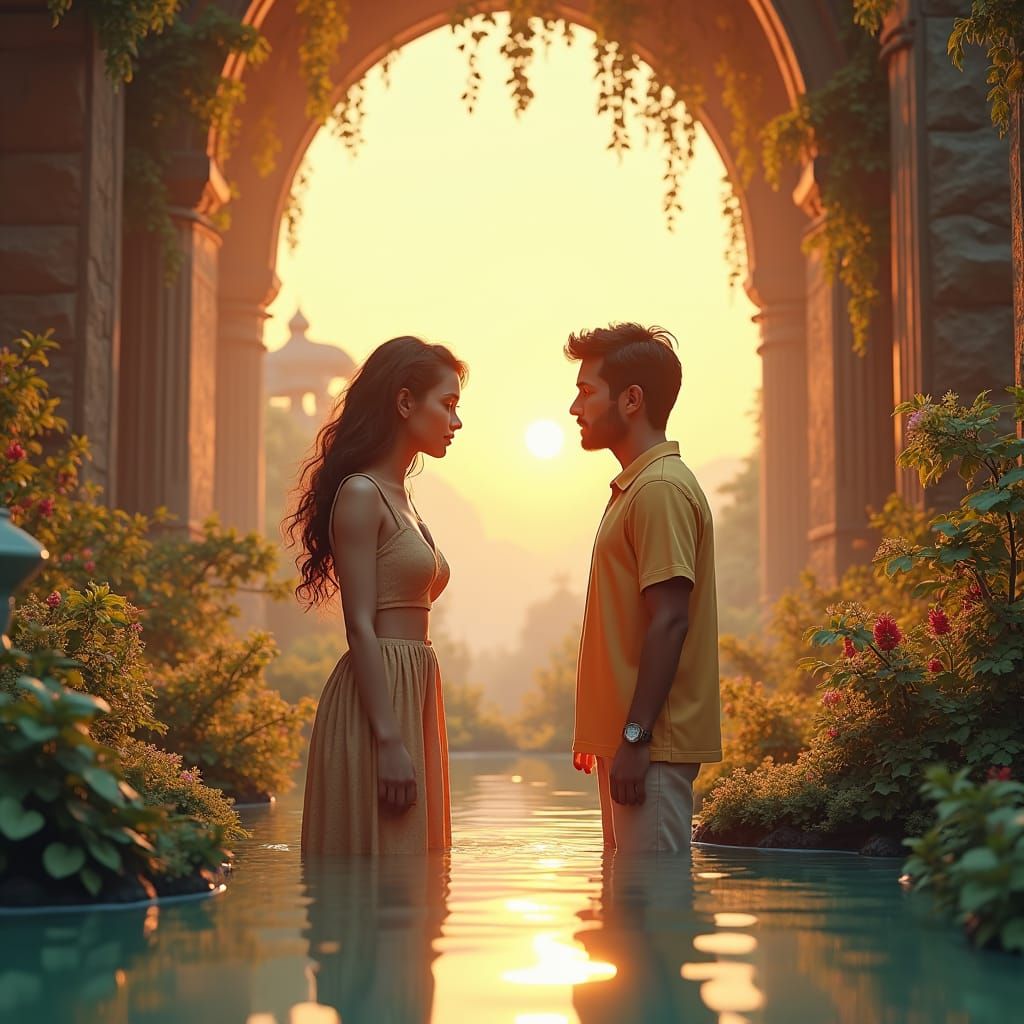 Intimate Conversation in Dreamlike Environment, Digital Art