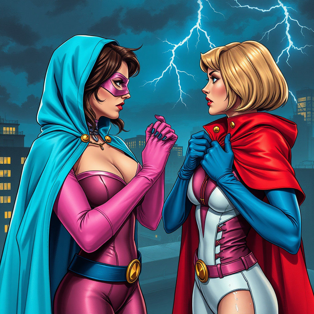 Ultrawoman Grips Power Girl in Tense Rooftop Standoff