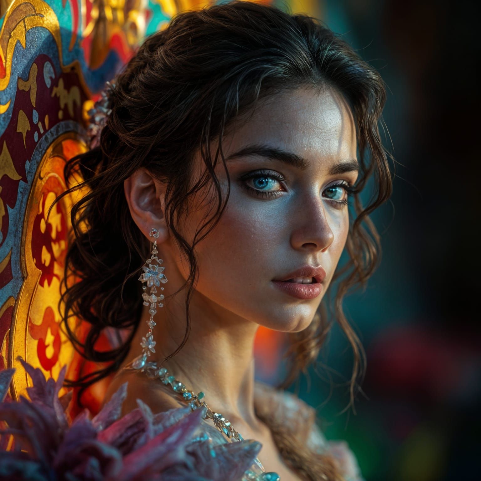 Hyperrealistic Female Portrait in 3D Game Cinematic Style