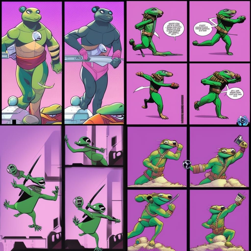 Teenage Mutant Ninja Meerkat Comic Art
