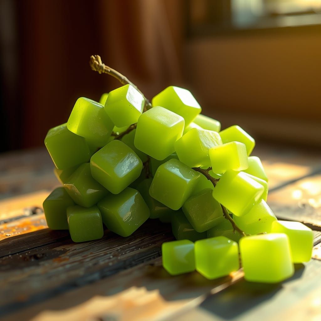 Emerald Cube Grapes in Golden Light