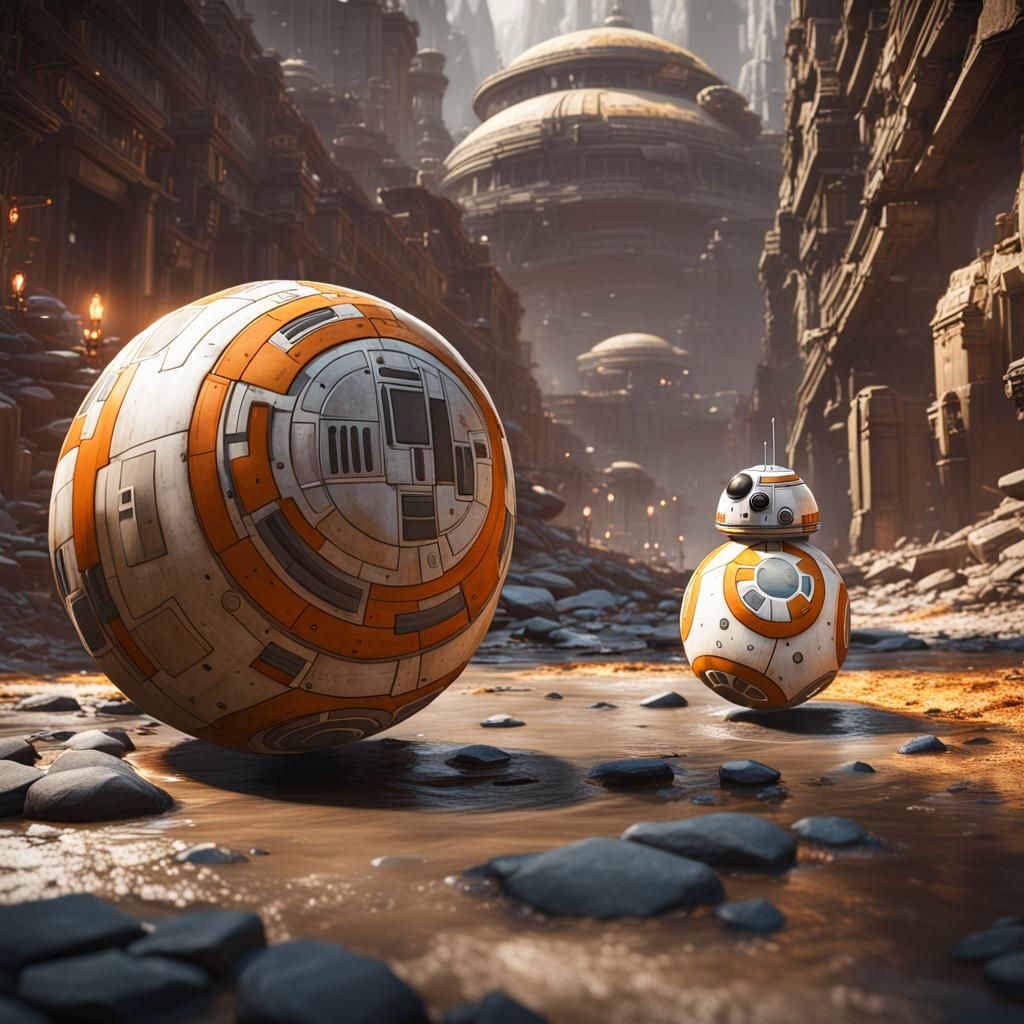 BB-8 on the Run: Detailed Matte Painting