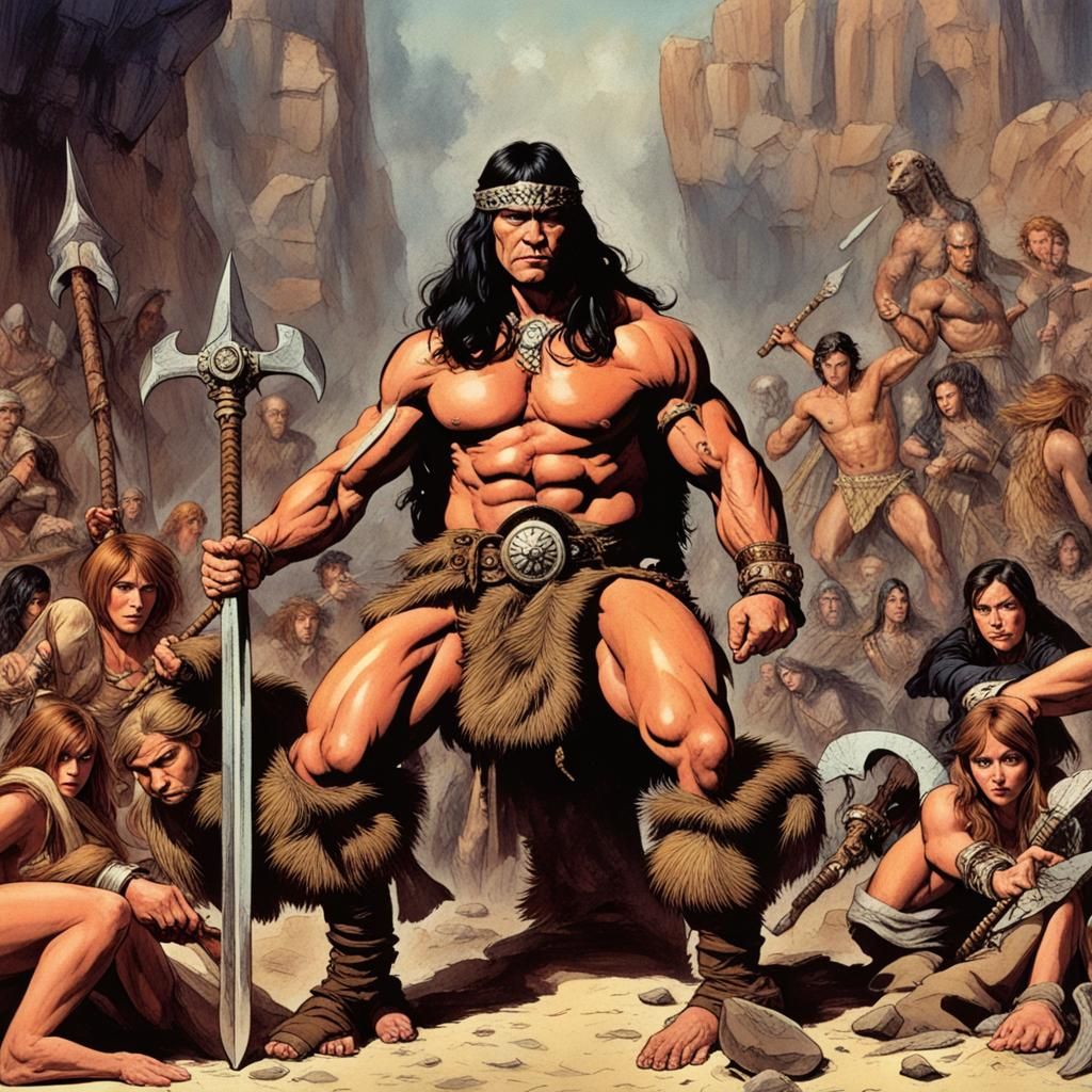 Conan the Barbarian in Maximalist Style