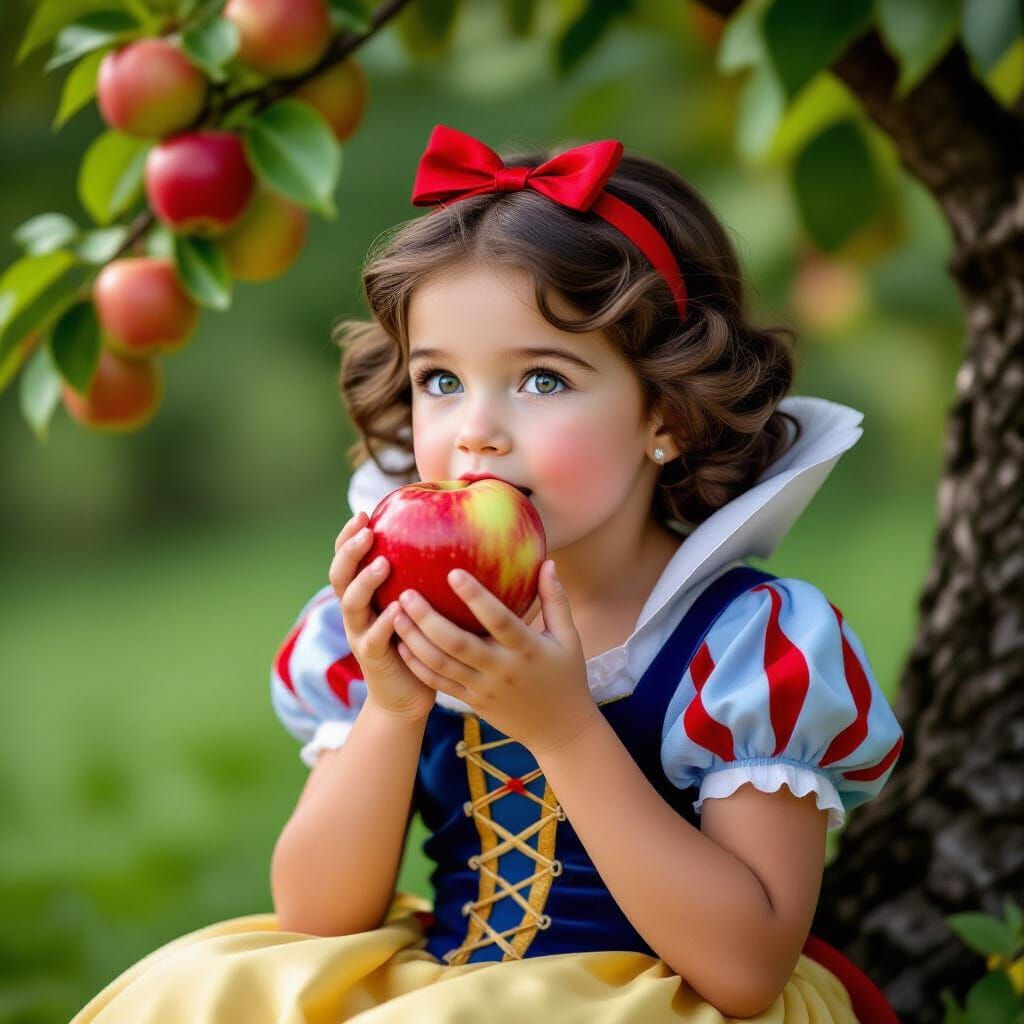 Snow White in Apple Tree, Professional Photography