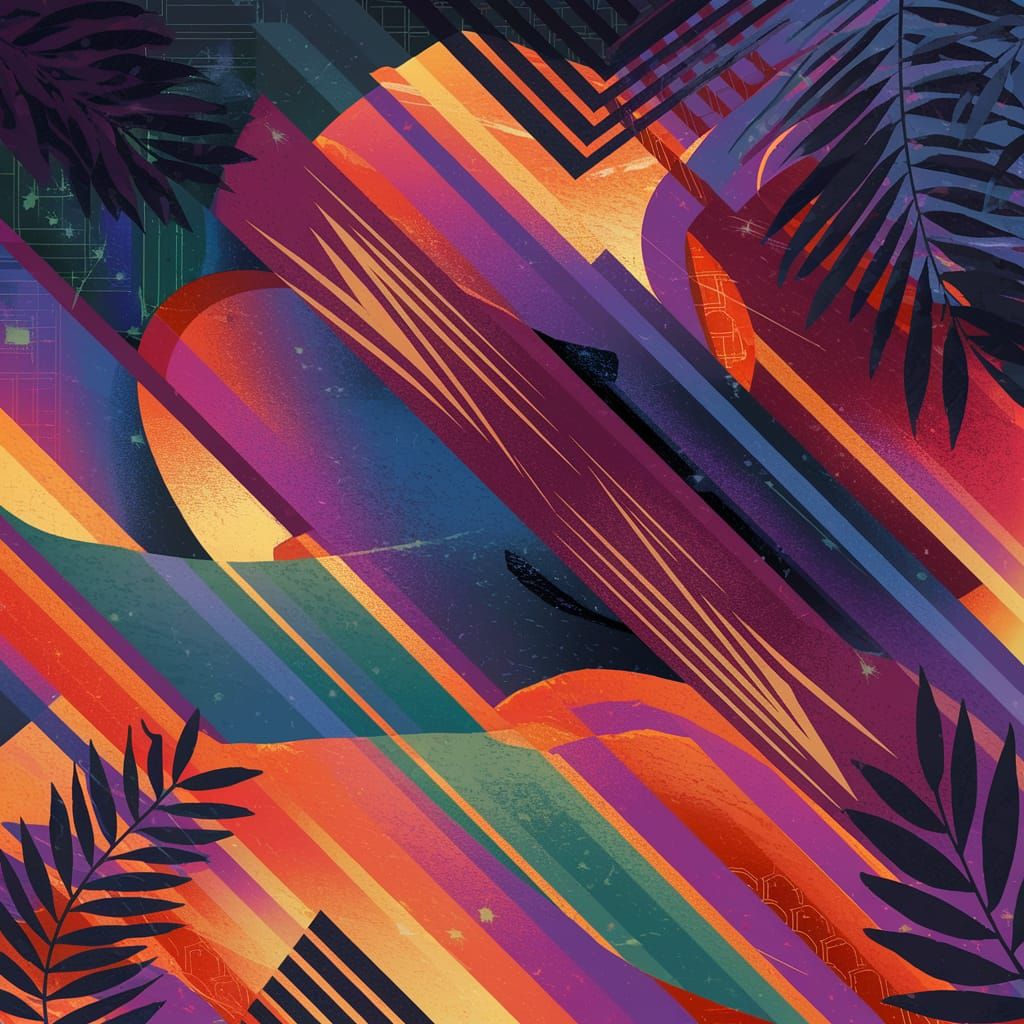 Abstract Vermilion Texture with Glitchcore Aesthetic