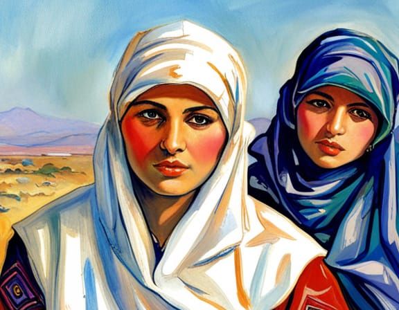 Elegant Algerian Women in Traditional Dress