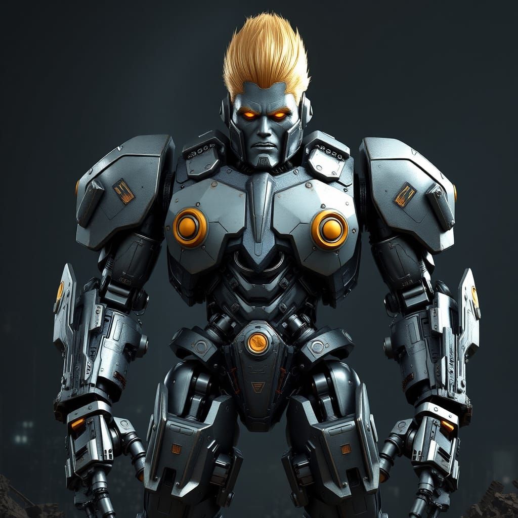 Mecha Trump Robot in Industrial Dystopia