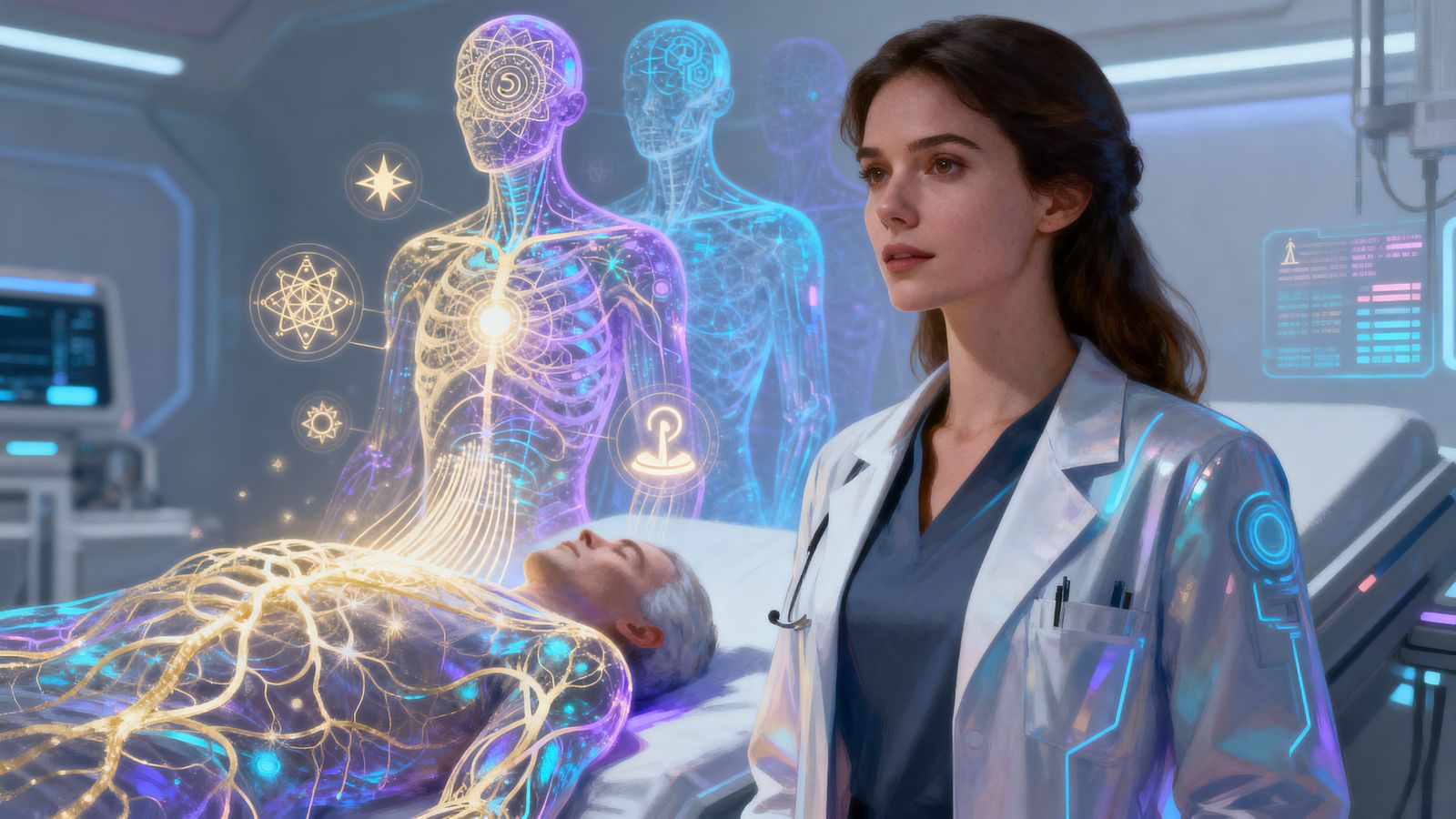 Futuristic Doctor Explores Consciousness Layers in Digital A...