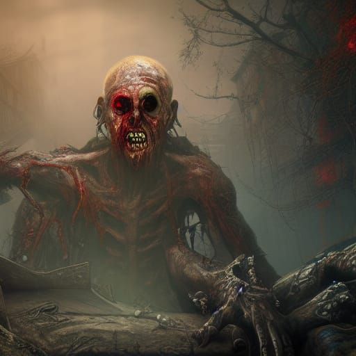 Detailed Zombie Matte Painting in Unreal Engine