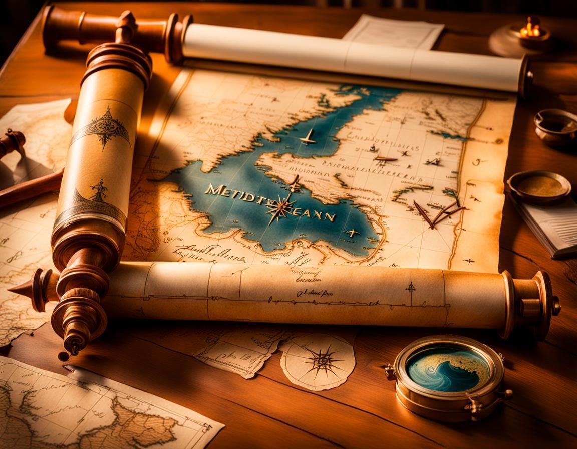 Elaborate Map of the Mediterranean Sea