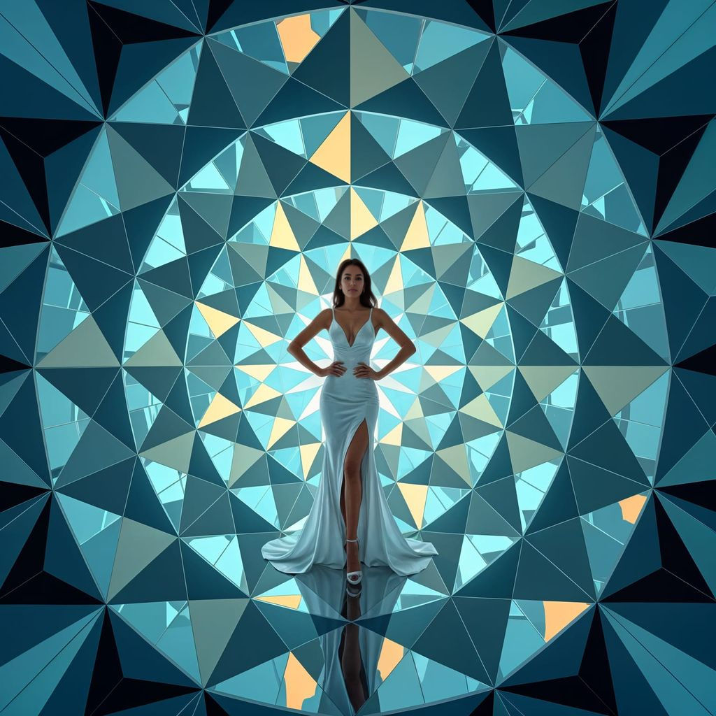 Mirrored Symmetry: Geometric Shapes Radiating from Center