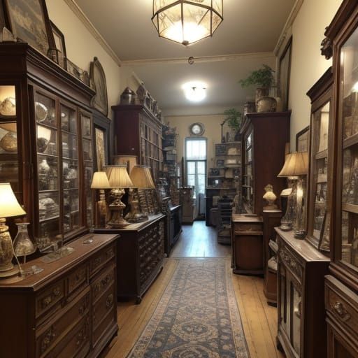 Distressed Vintage Antique Shop Scene