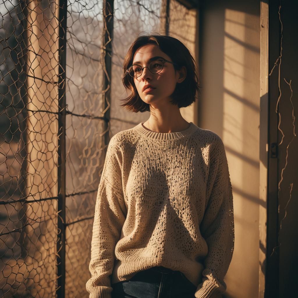 Girl in Glasses: Cinematic Film Still