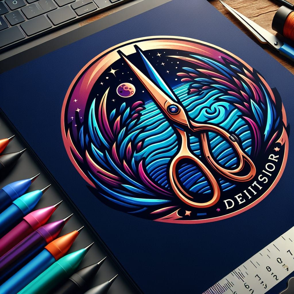Clip Advisor Logo: Scissors & Tagline in Fantasy Concept Art...
