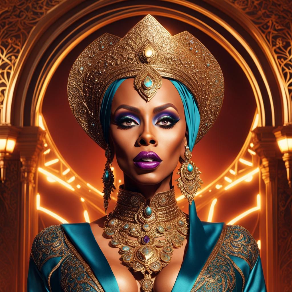 RuPaul as Muslim: Detailed Matte Painting