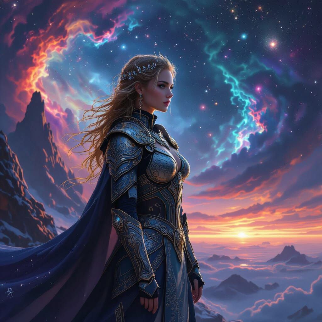 Celestial Nordic Warrior at Cosmic Abyss