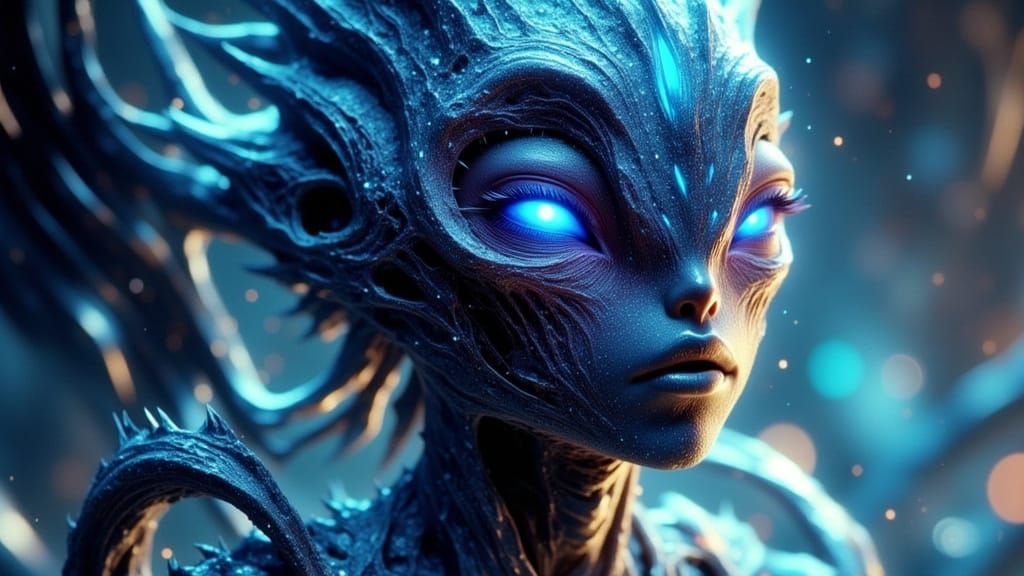 Ethereal Alien Portrait on Exoplanet