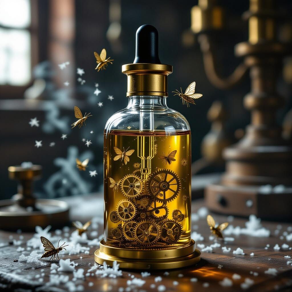 Clockwork Serum with Mechanical Life in Steampunk Forge