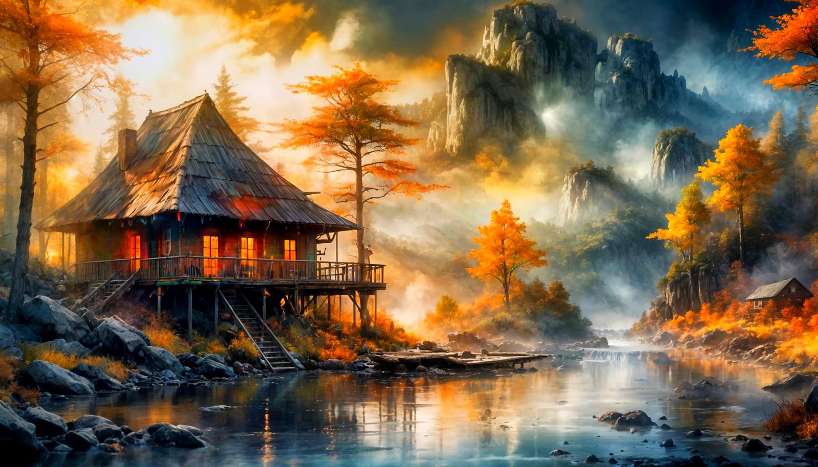 Ethereal Double Exposure Image in Sfumato Style