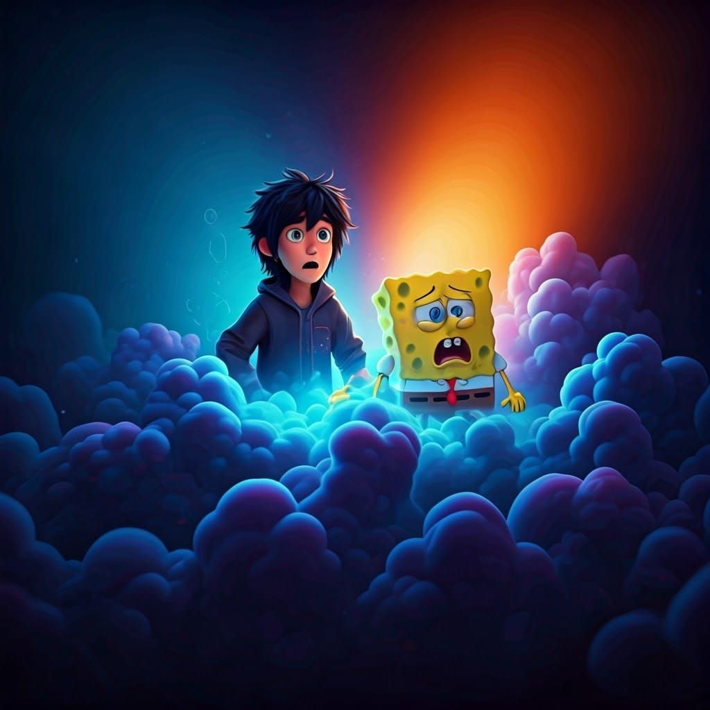 Hiro Hamada Reacts to SpongeBob's Nightmare in 3D