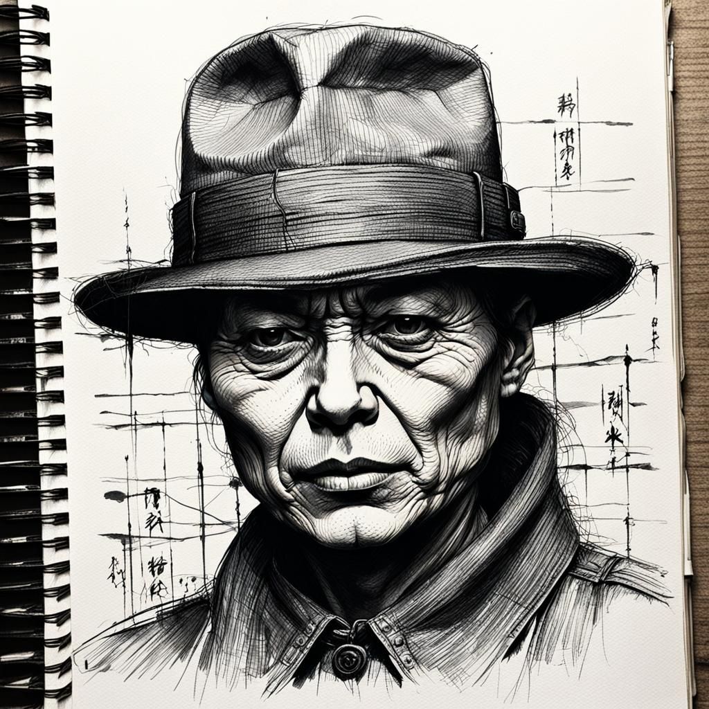 Rustic Sketchbook Style, Sketch Book, Hand Drawn, Dark, Gritty, Realistic Sketch, Rough Sketch, by zer0pixels, (((A radi...