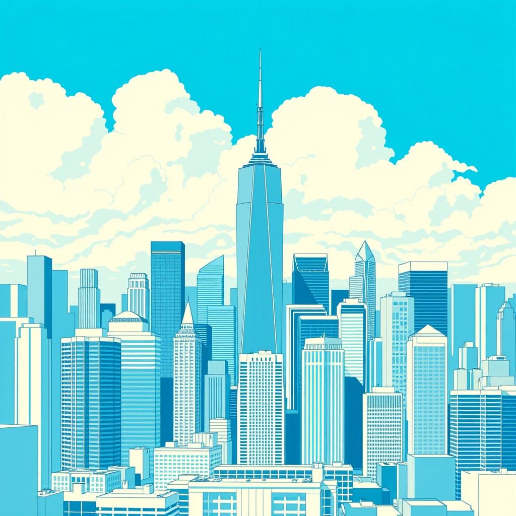 Sleek Skyscrapers Rise in Vibrant Urban Landscape