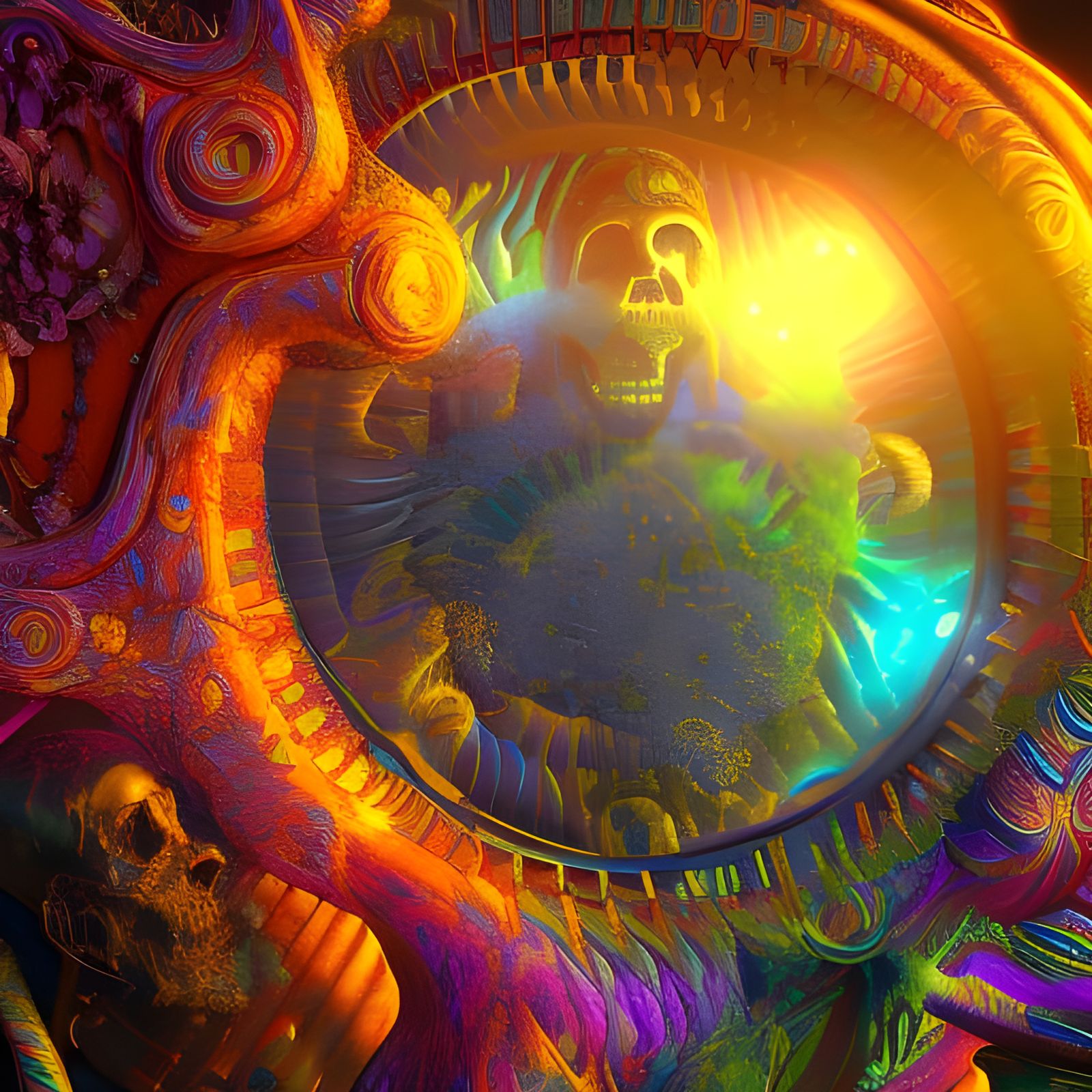 Grateful Dead in Celestial Surrealism Style