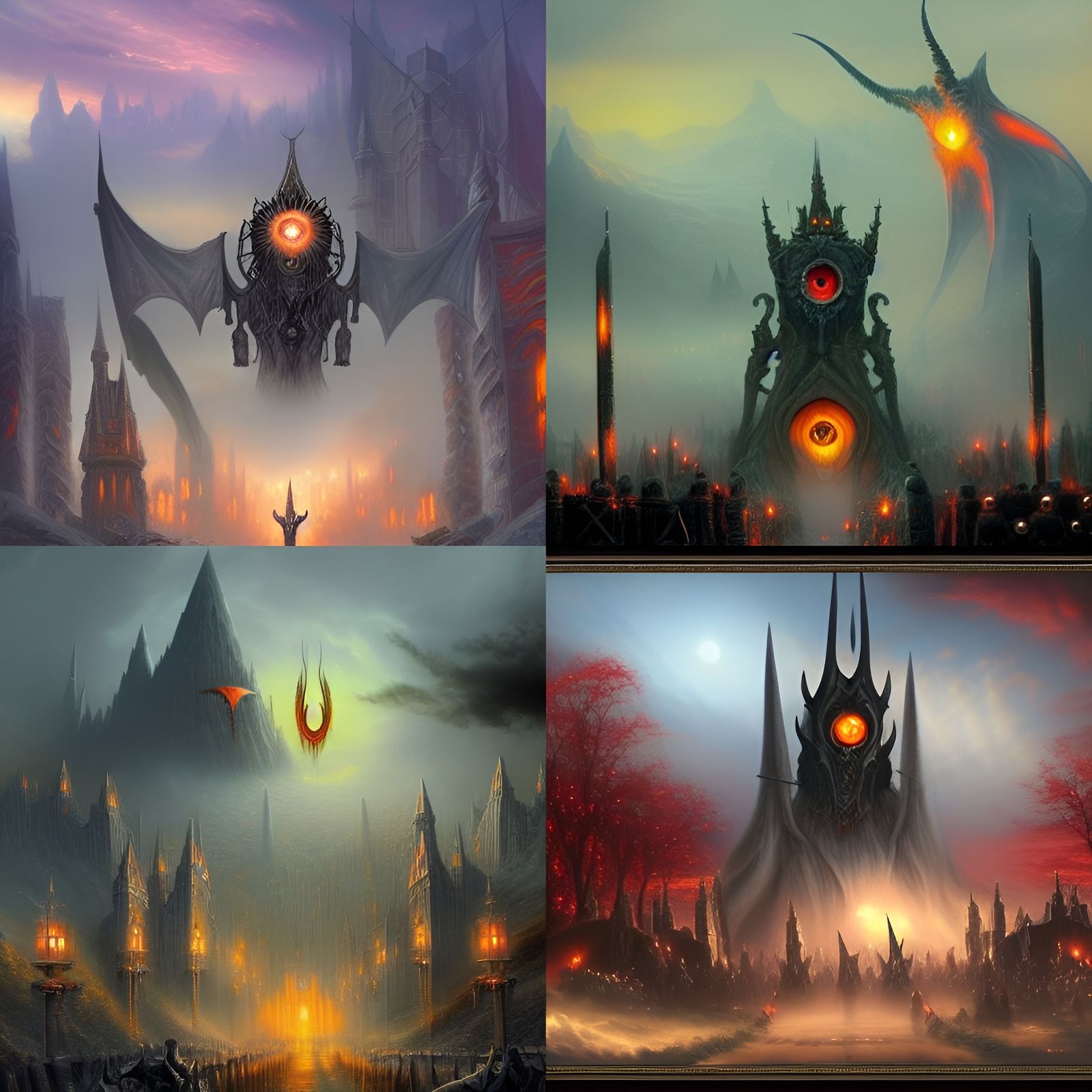 Ghost Army at Mordor Gates in Ethereal Style