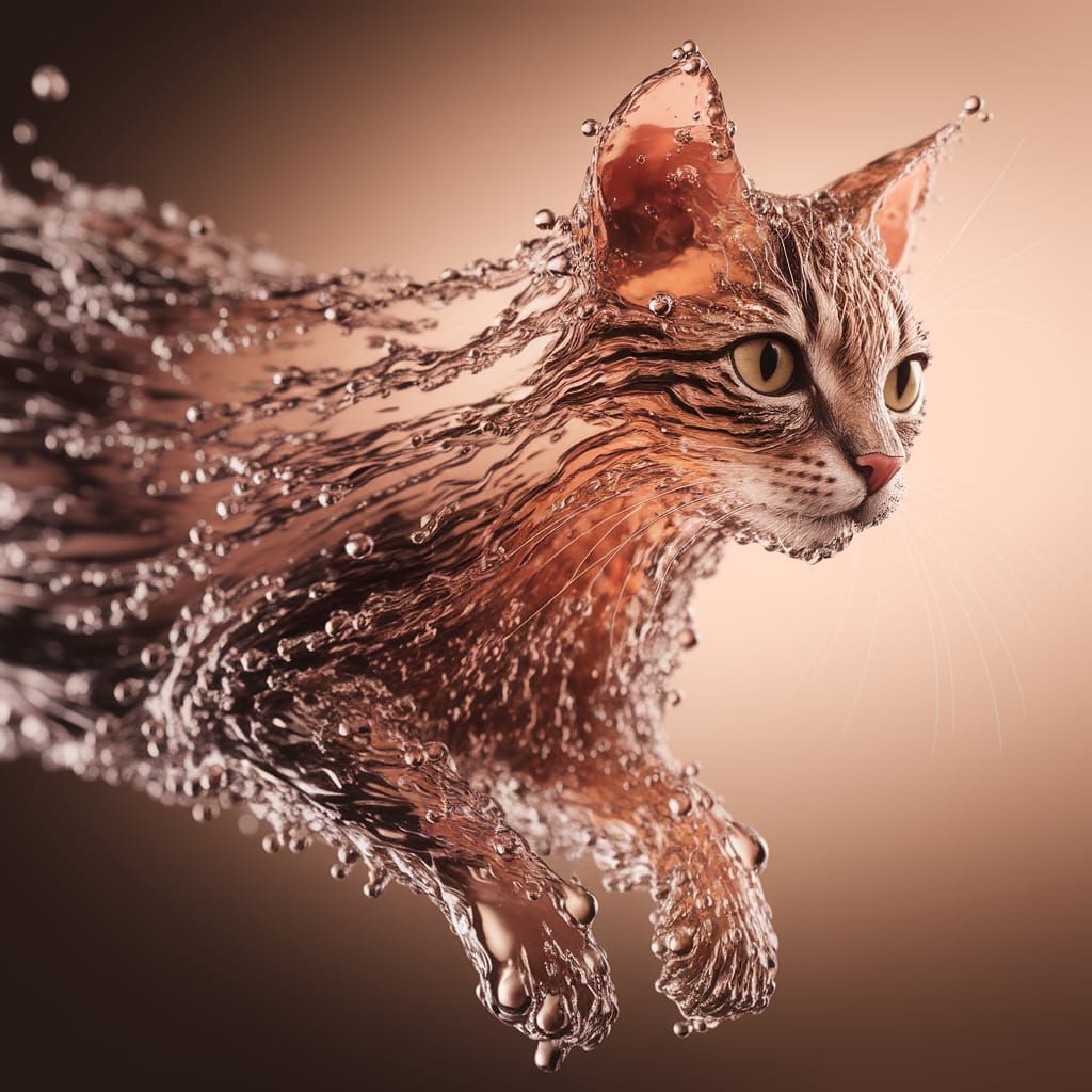 Liquid Cat: A Mesmerizing Water Sculpture