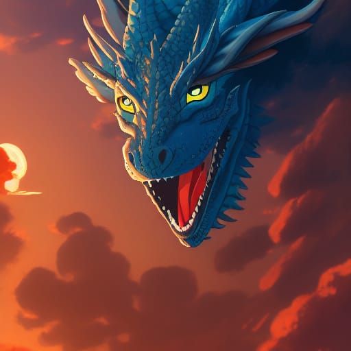 Dragon Wolf in Studio Ghibli Anime Style