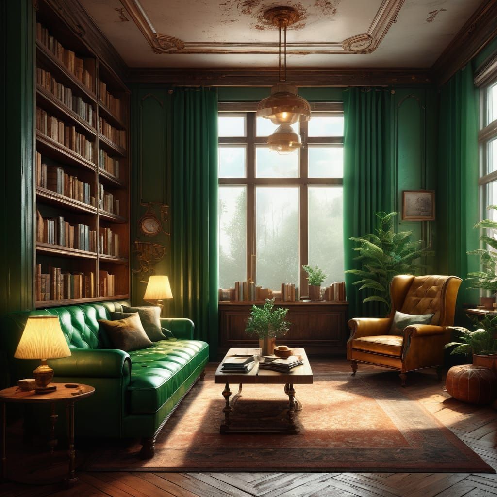 Hyper-realistic digital art. Medium shot. A person sitting i...