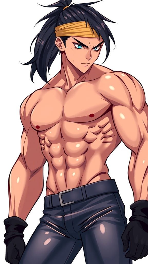 Anime-Inspired Warrior with a Digital Twist