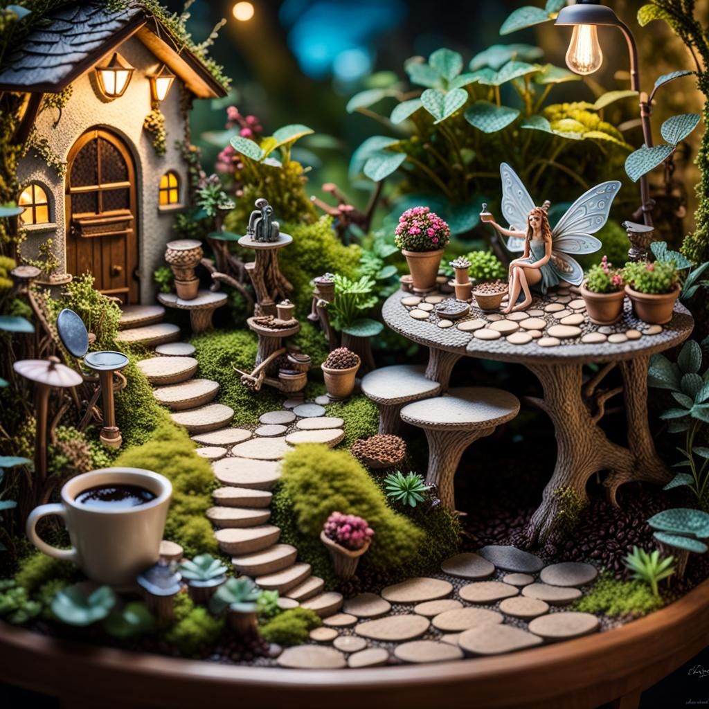 Fairy garden, diorama style
