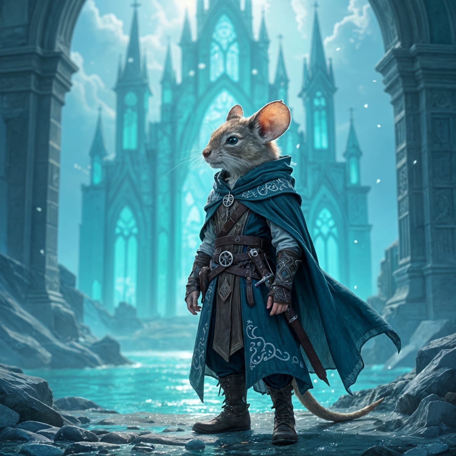 Anthropomorphic Mouse at Sea Glass Cathedral