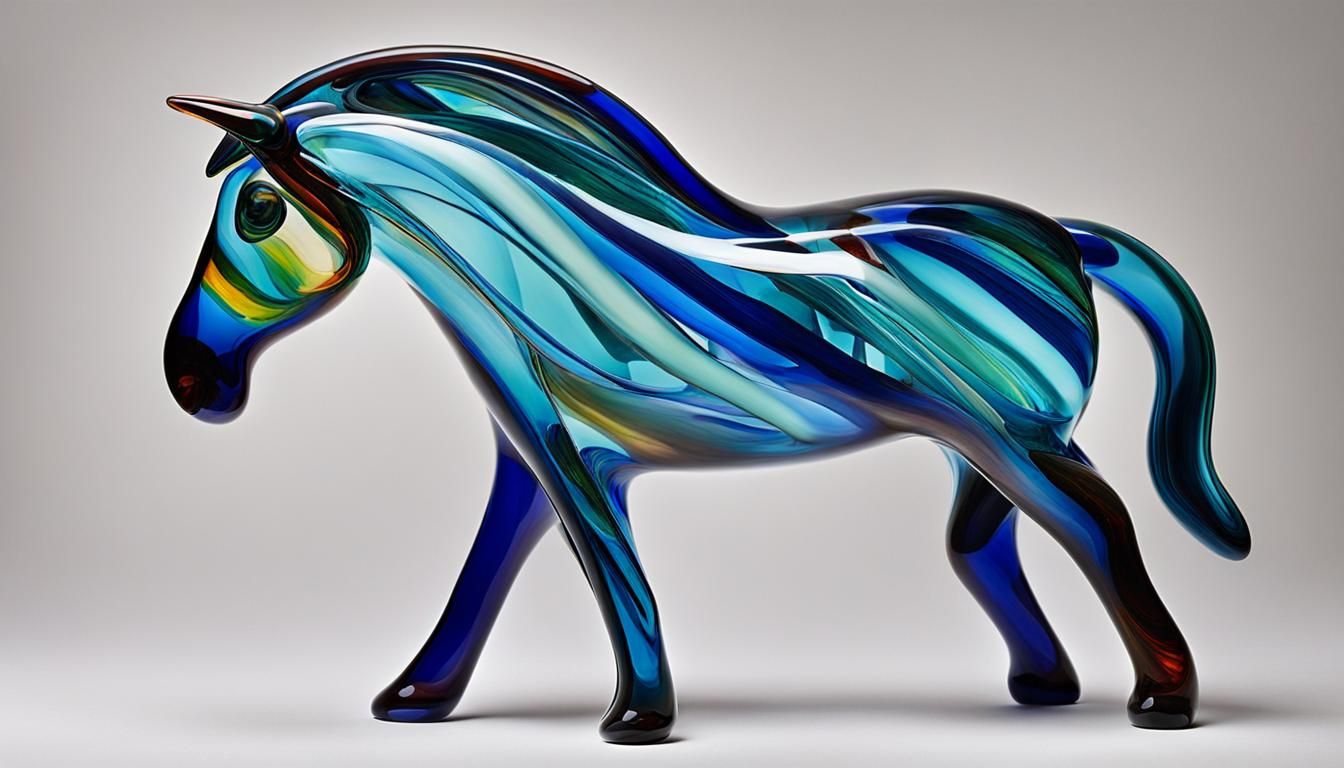 Abstract Glass Art: Flowing Lines and Vibrant Colors