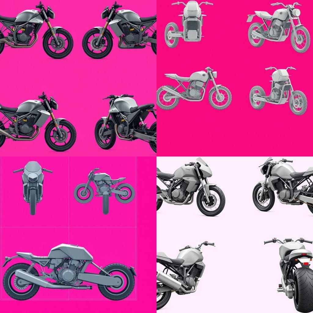 Universal Standard Motorcycle Blueprint in CAD Style