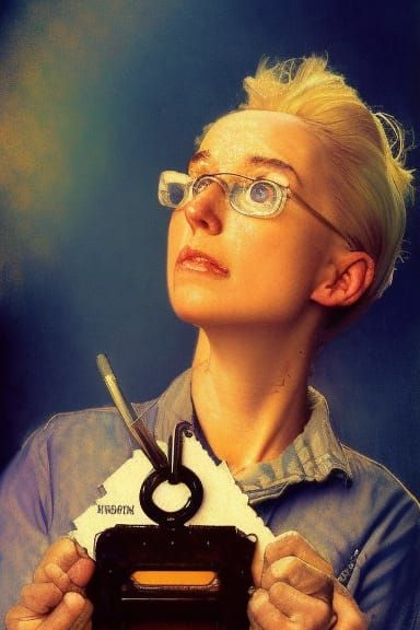 Detailed Retrofuturistic Dystopian Scene in Radiant Light