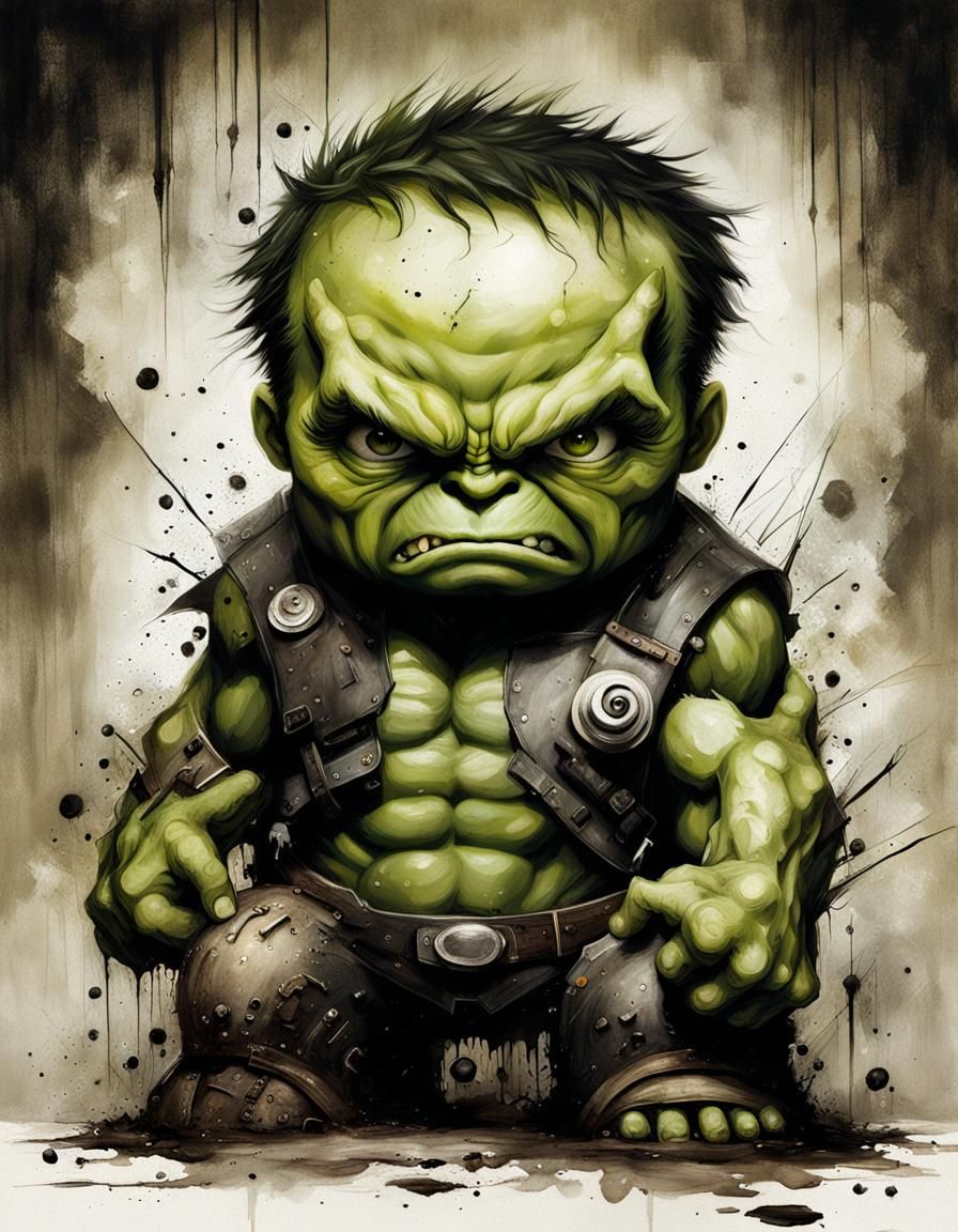 Demonic Cyborg Bear Portrait in Volcanic Hyperspace