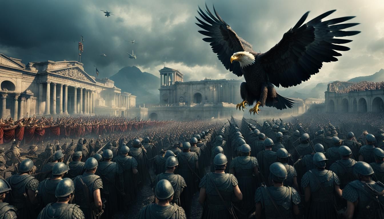 Roman Eagle Flies Before the Army
