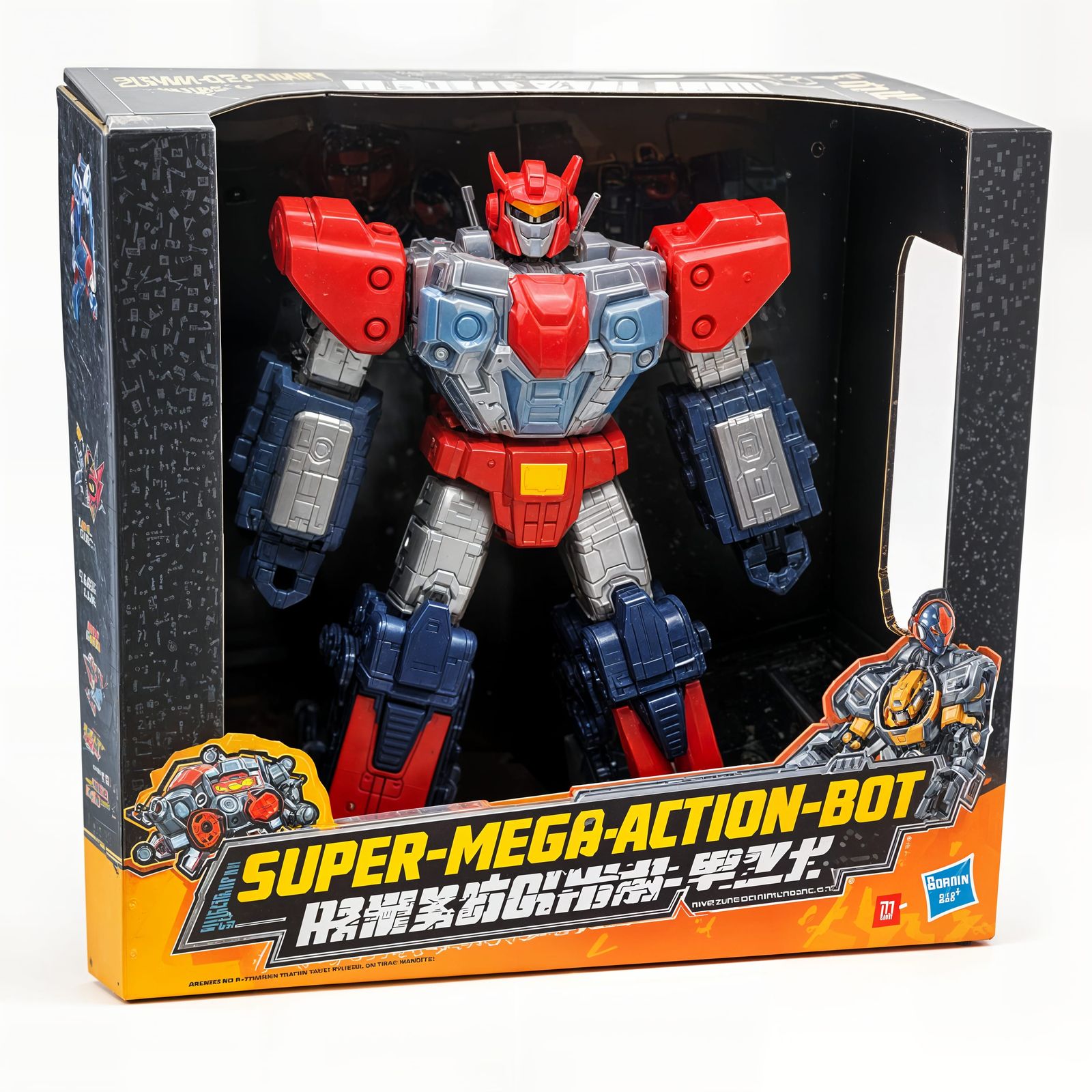 Action Bot Toy Box Scene in Vibrant Color Palette