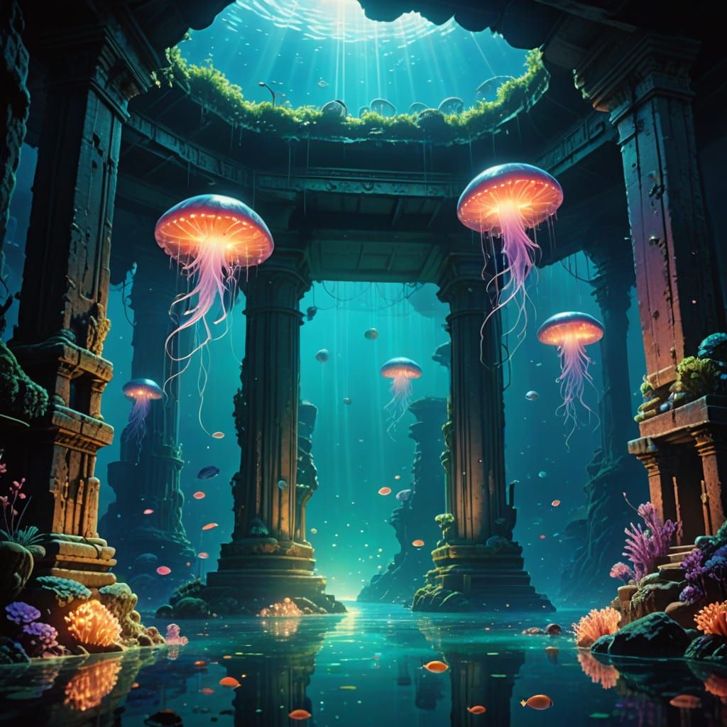 Ethereal Sunken City Unveils Magical Wonders Beneath the Wav...
