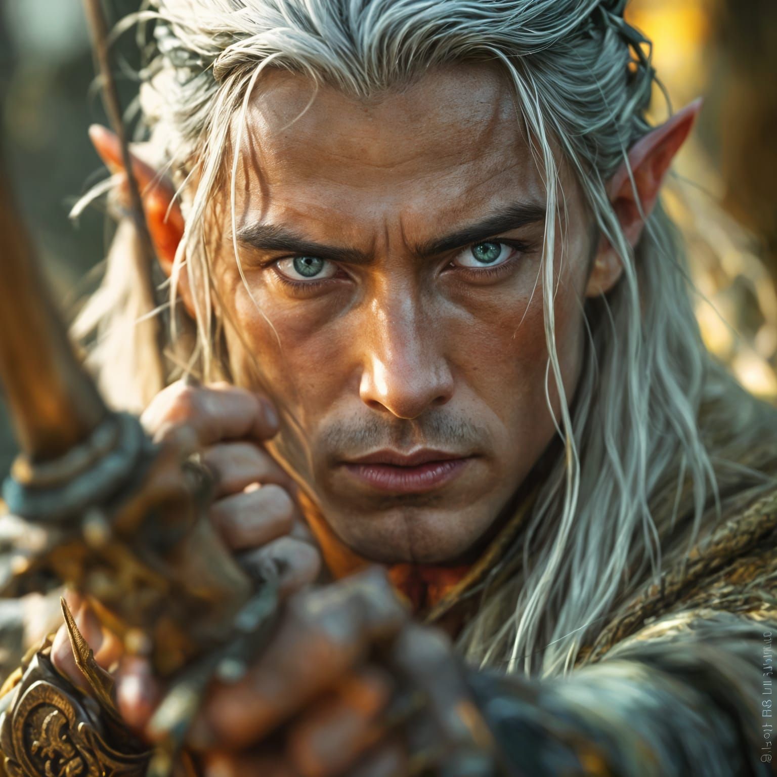 Elven Warrior Portrait in Oil Paint