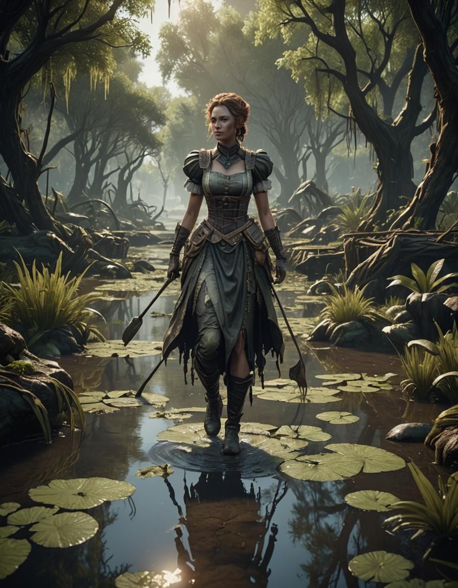 Chamber Maid in Martian Swamp: 3D Game Art