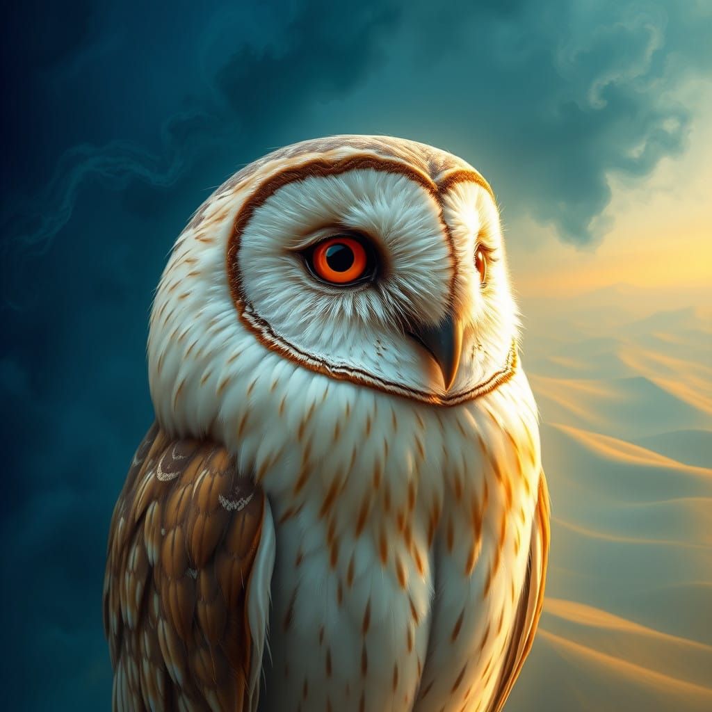 Mystical Barn Owl in Hyper-Realistic Detail