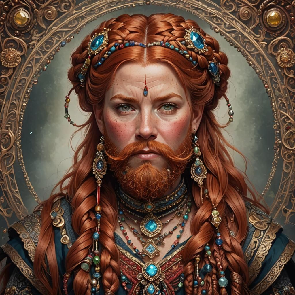 Glamorous Red Haired Dwarf Woman