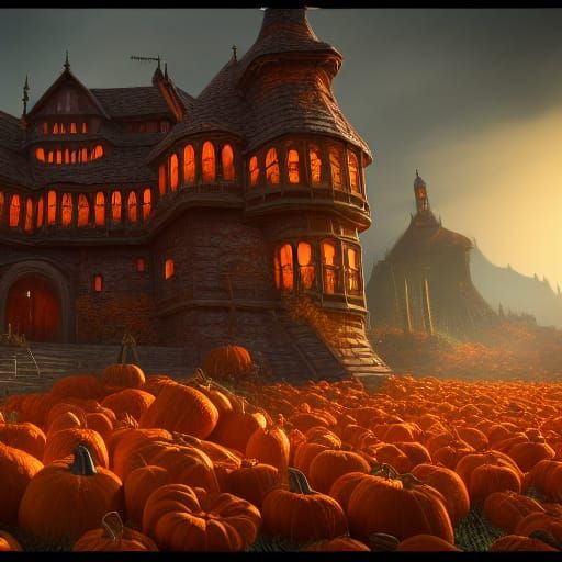 Fantastical Pumpkin Pie in Detailed Matte Painting